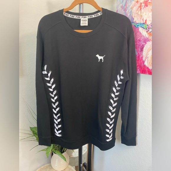 PINK Victoria's Secret Sweaters - PINK! Victoria Secret Oversized Black Long Sleeve Sweater Size XS